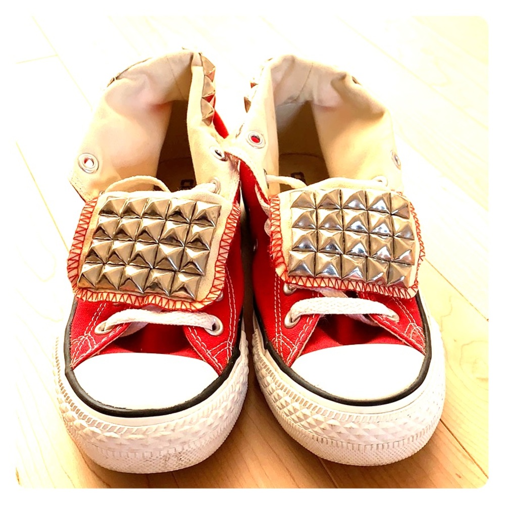 Studded converse hi tops